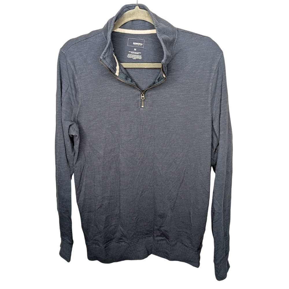 Sonoma Goods for Life Men’s Blue Quarter Zip Pullover Sweater Size Medium